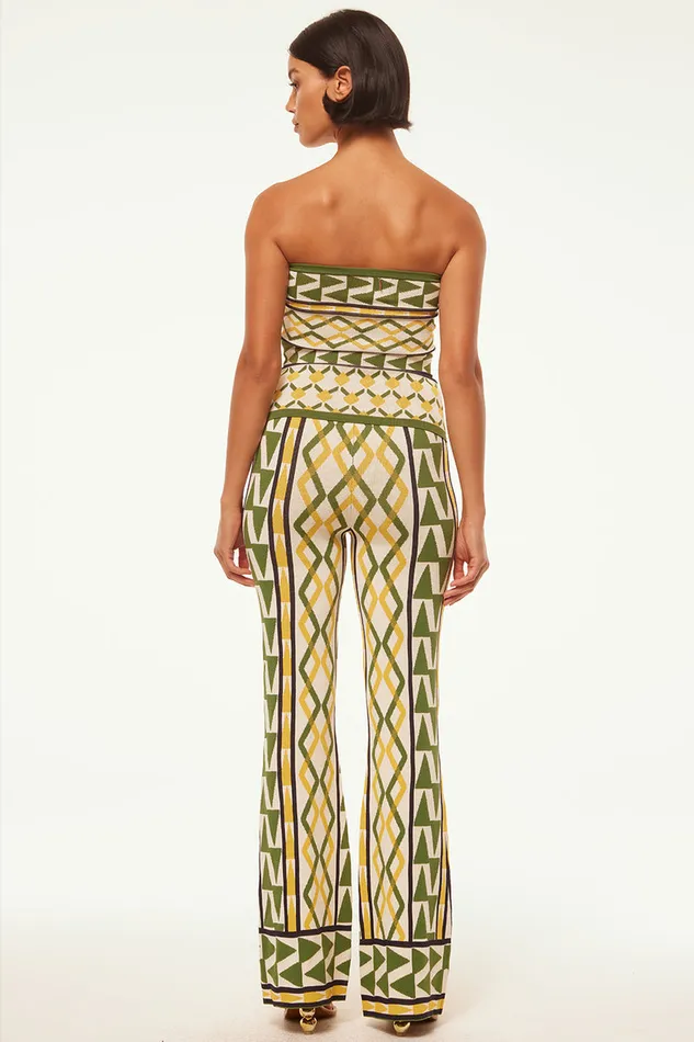 Misa Los Angeles Aida Top Limoncello Geo Jacquard Women Matching Sets