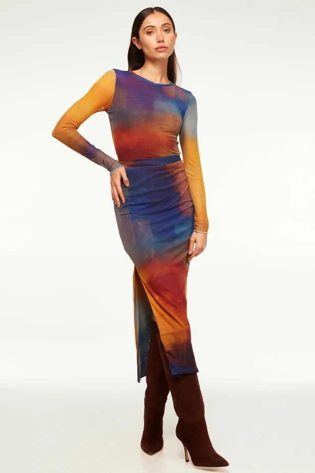 Misa Los Angeles Aisha Skirt Digital Ombre Women Matching Sets