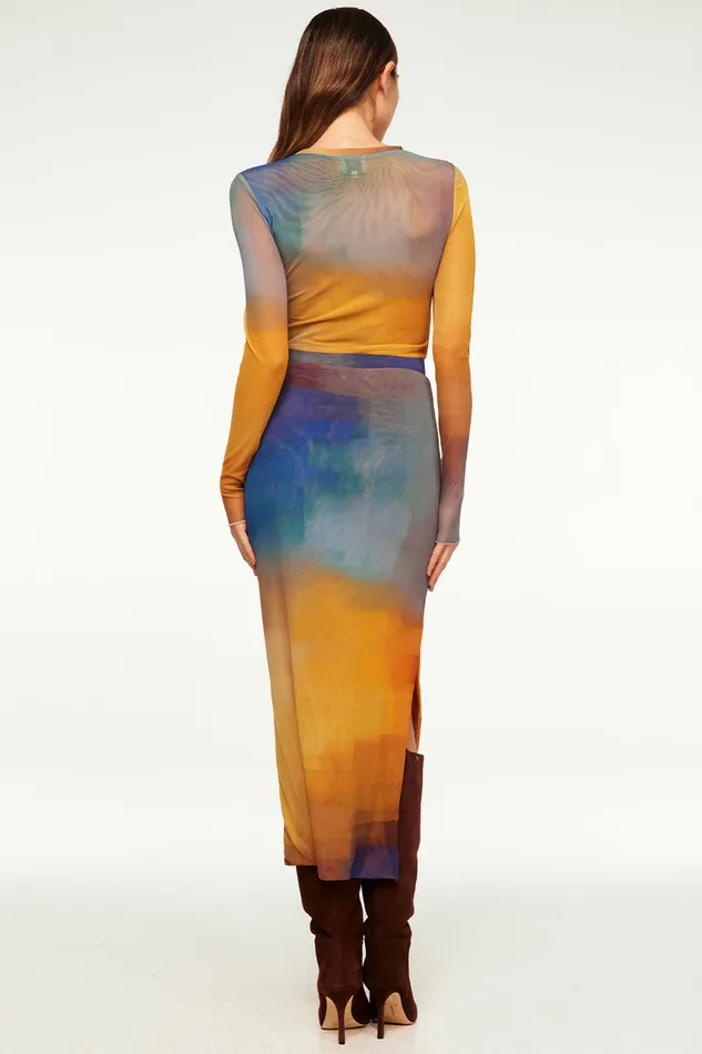 Misa Los Angeles Aisha Skirt Digital Ombre Women Matching Sets