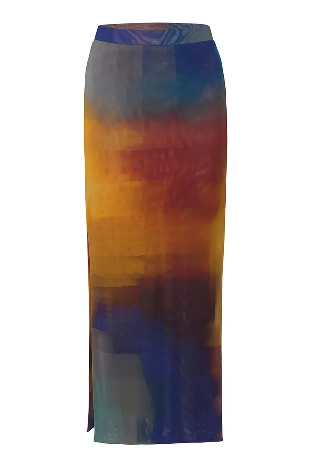 Misa Los Angeles Aisha Skirt Digital Ombre Women Matching Sets