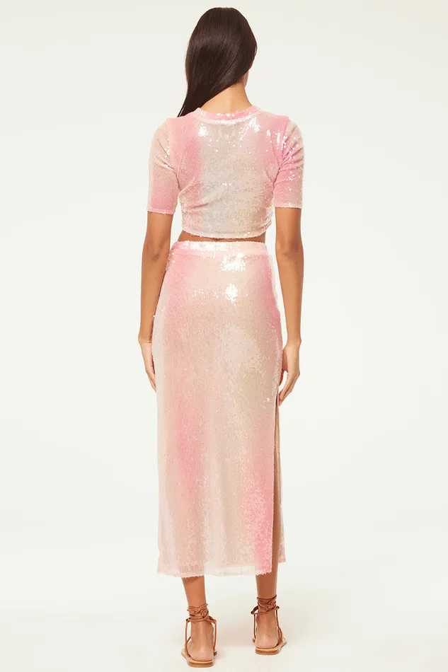 Misa Los Angeles Aisha Skirt Sequin Ombre Women Matching Sets