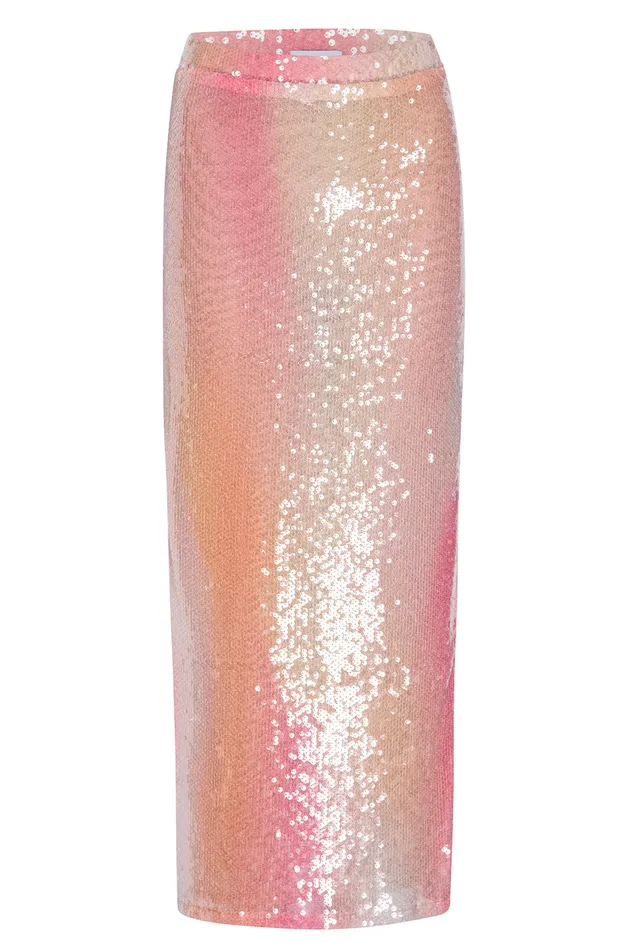 Misa Los Angeles Aisha Skirt Sequin Ombre Women Matching Sets