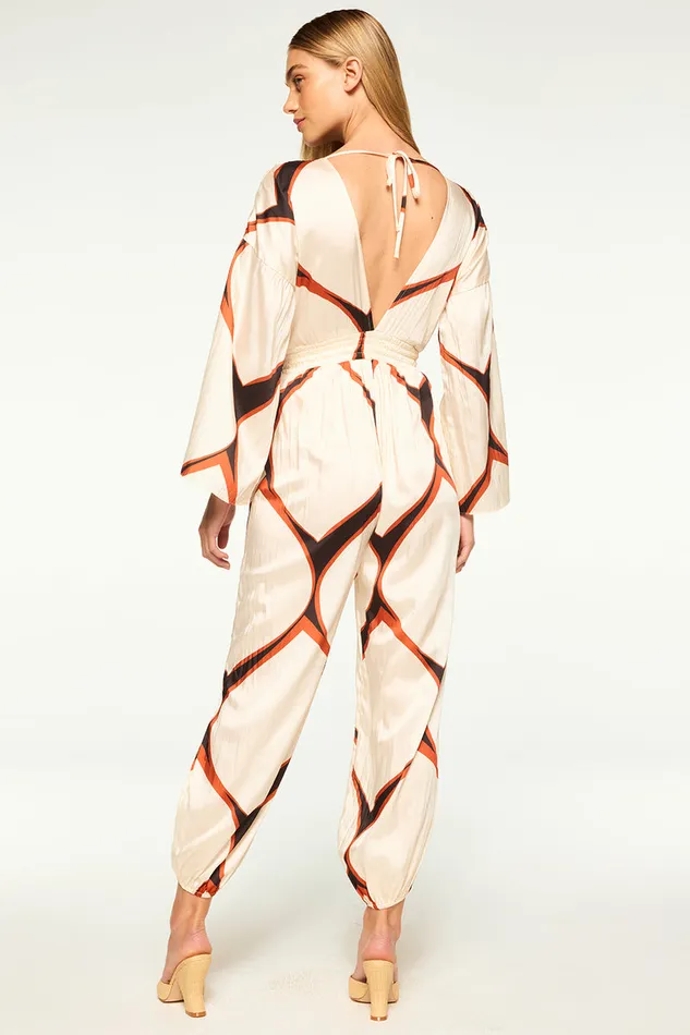 Misa Los Angeles Amina Jumpsuit Los Cabos Geo Women Jumpsuits and Rompers