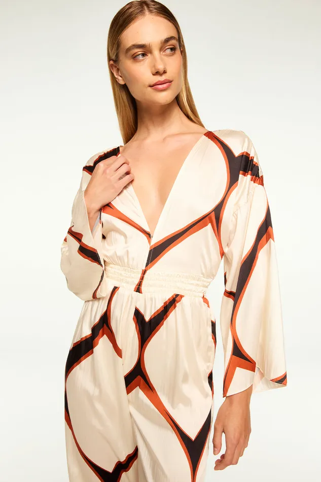 Misa Los Angeles Amina Jumpsuit Los Cabos Geo Women Jumpsuits and Rompers
