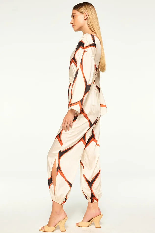 Misa Los Angeles Amina Jumpsuit Los Cabos Geo Women Jumpsuits and Rompers