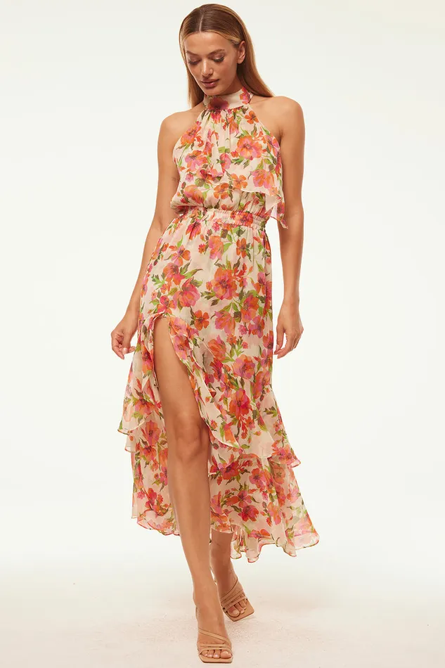 Misa Los Angeles Aneva Dress Palmarei Blooms Chiffon Women Dresses