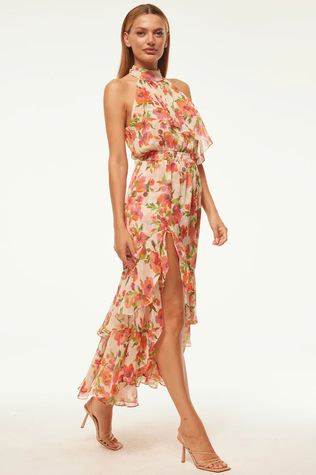 Misa Los Angeles Aneva Dress Palmarei Blooms Chiffon Women Dresses