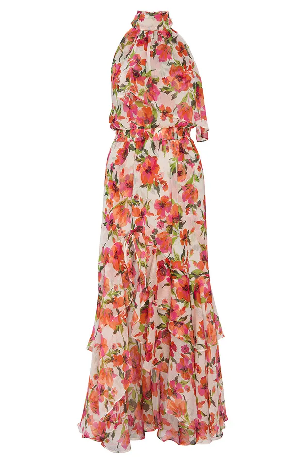 Misa Los Angeles Aneva Dress Palmarei Blooms Chiffon Women Dresses