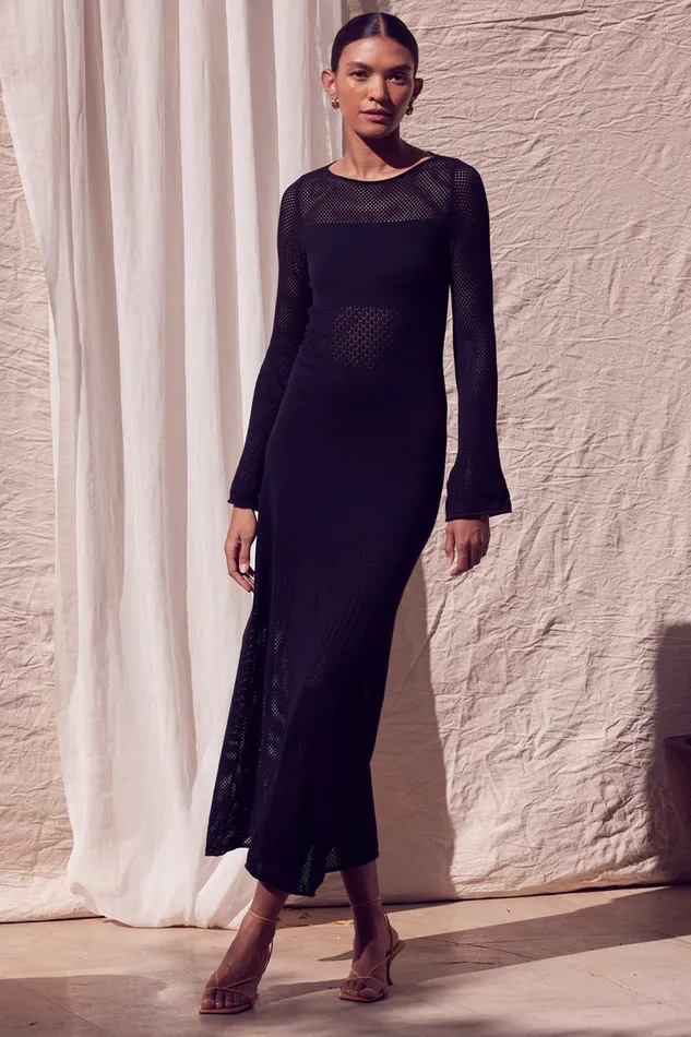 Misa Los Angeles Anu Dress Black Lead Women Dresses