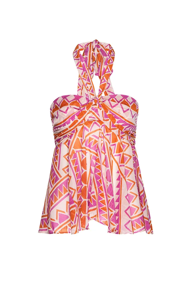 Misa Los Angeles Aylin Top Aperol Geo Women Matching Sets