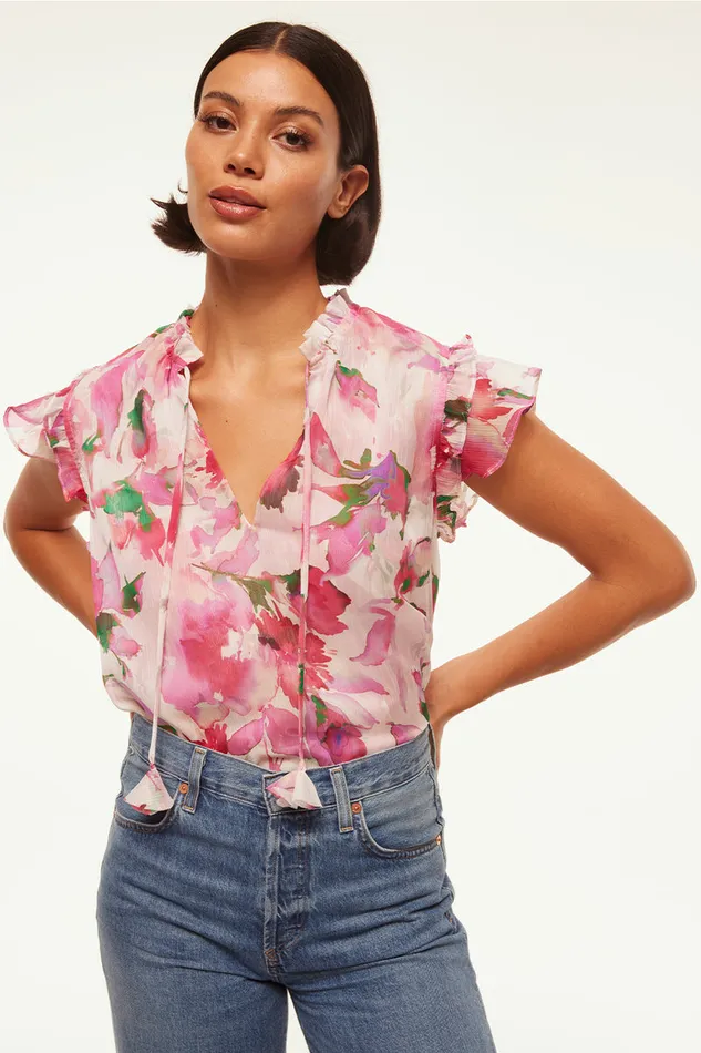 Misa Los Angeles Basia Top Garden Fuchsia Women Tops