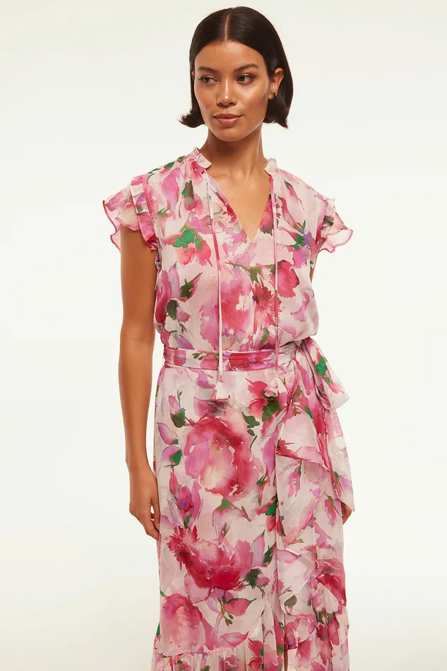 Misa Los Angeles Basia Top Garden Fuchsia Women Tops