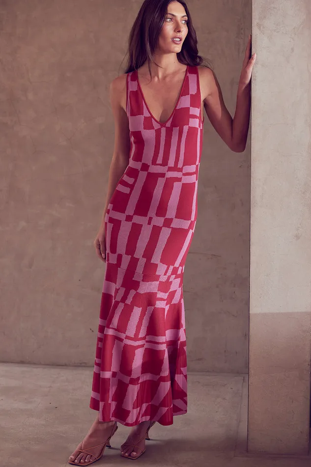 Misa Los Angeles Brenna Dress Pink U0026 Red Women Dresses