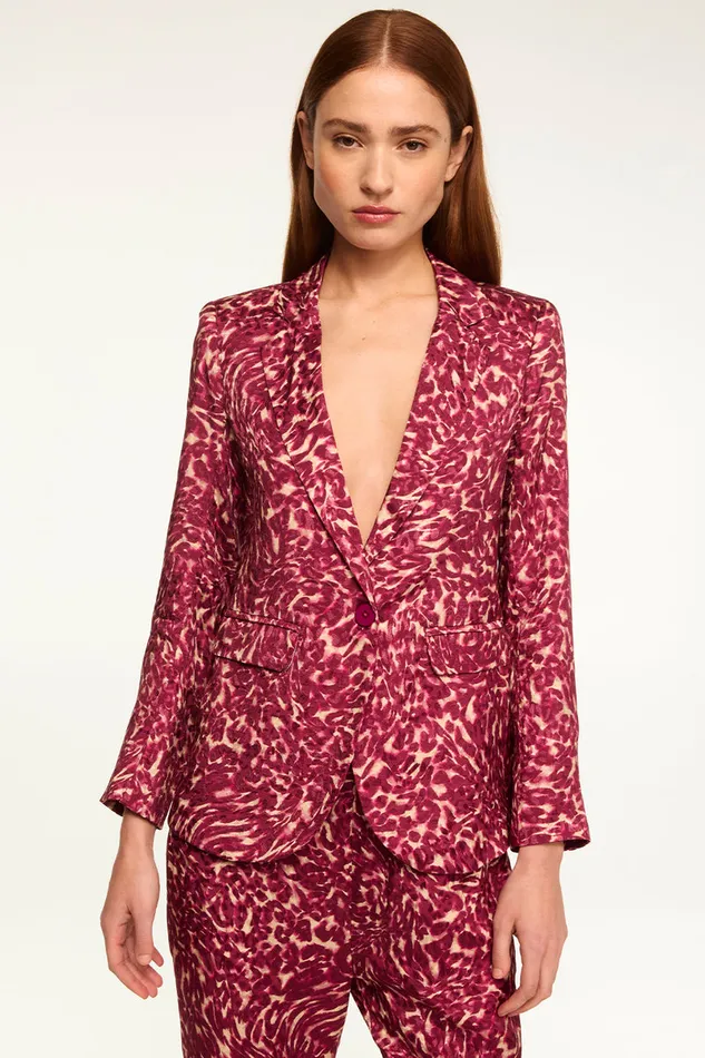 Misa Los Angeles Catroux Jacket Fauna Abstract Women Matching Sets