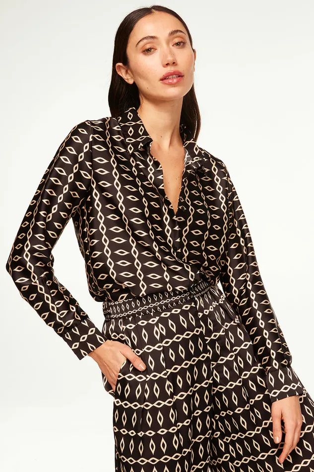 Misa Los Angeles Celine Top Go West Geo Mix Women Tops