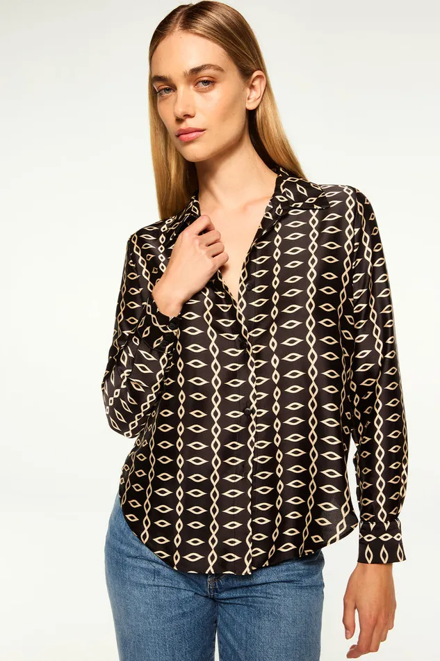 Misa Los Angeles Celine Top Go West Geo Mix Women Tops