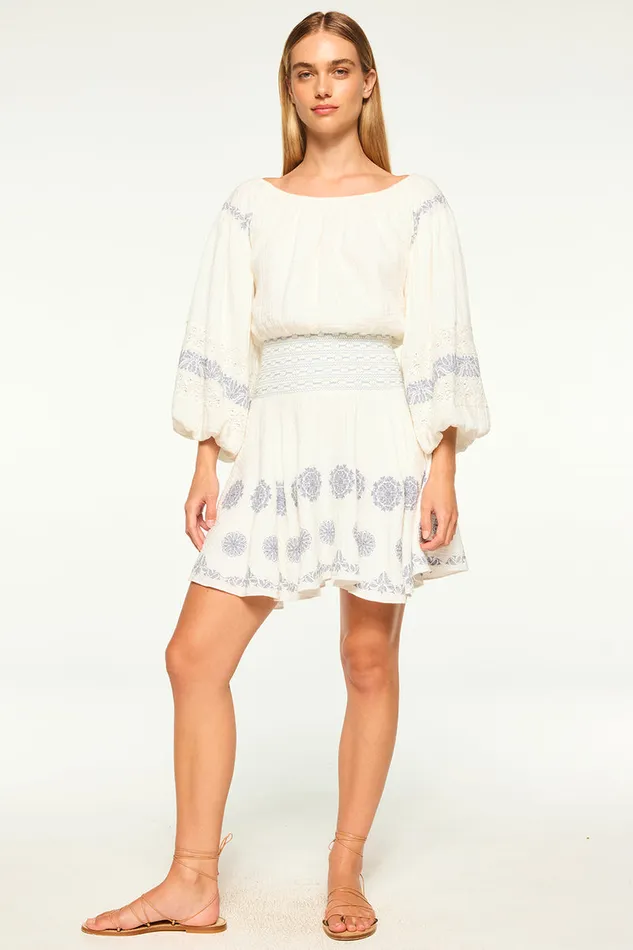 Misa Los Angeles Daliya Dress Ivory Embroidery Women Dresses