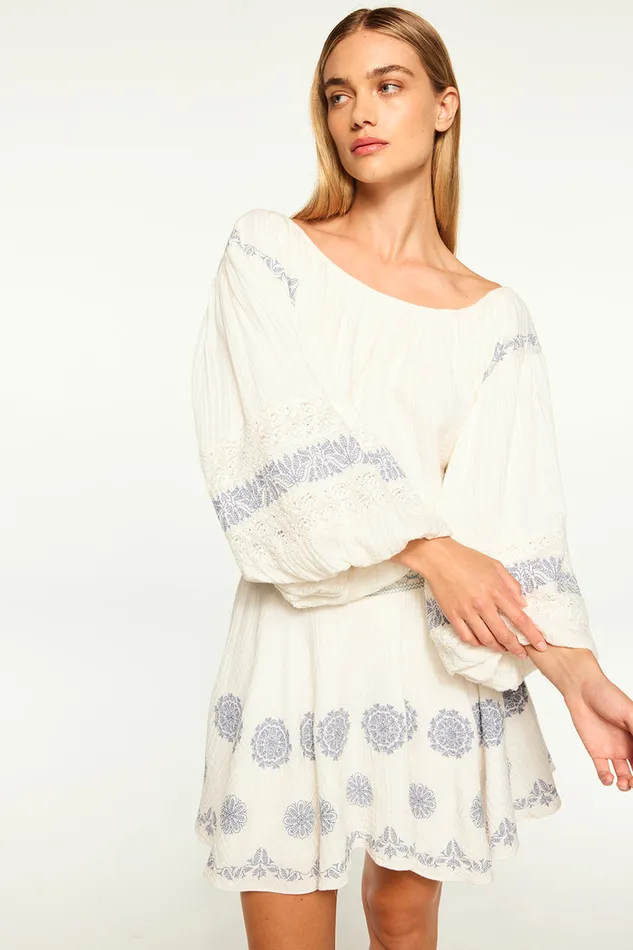 Misa Los Angeles Daliya Dress Ivory Embroidery Women Dresses