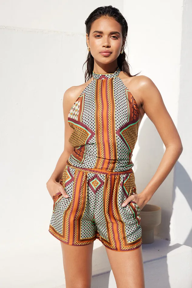 Misa Los Angeles Elam Short Positano Scarf Women Matching Sets