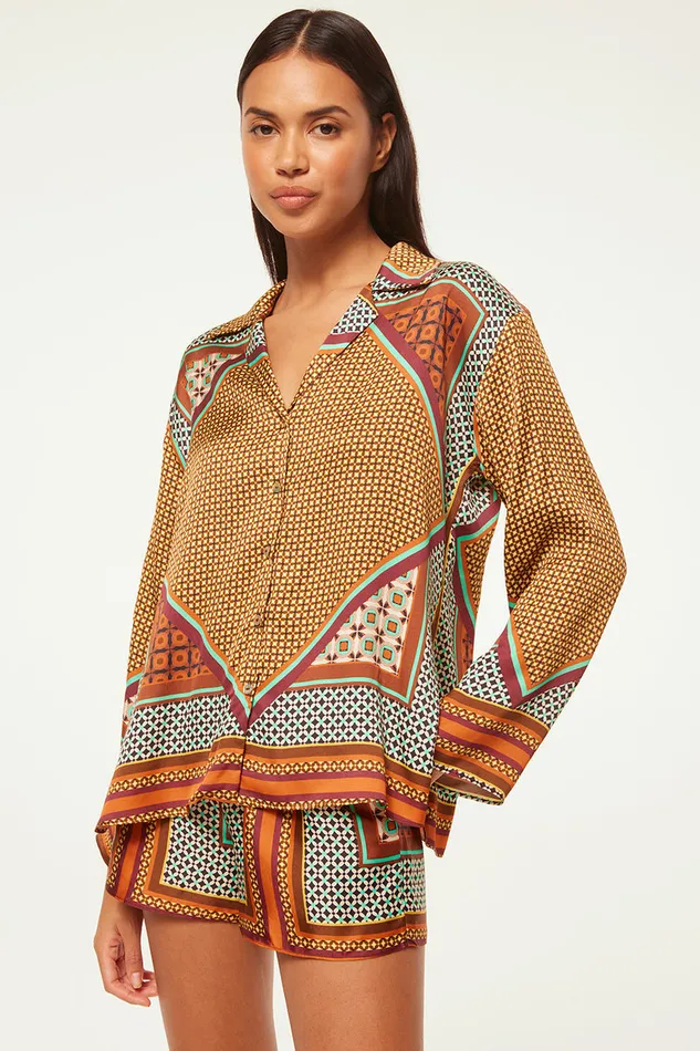 Misa Los Angeles Elam Short Positano Scarf Women Matching Sets