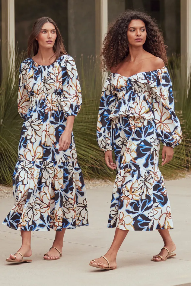 Misa Los Angeles Elna Skirt Bold Blooms Cotton Women Skirts and Shorts