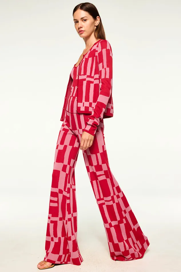 Misa Los Angeles Elvin Cardigan Pink U0026 Red Women Matching Sets
