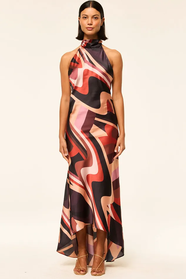 Misa Los Angeles Fiore Dress Canyon Stripe Satin Women Dresses