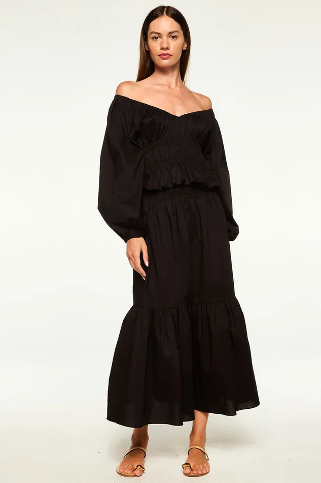Misa Los Angeles Halia Top Black Women Matching Sets