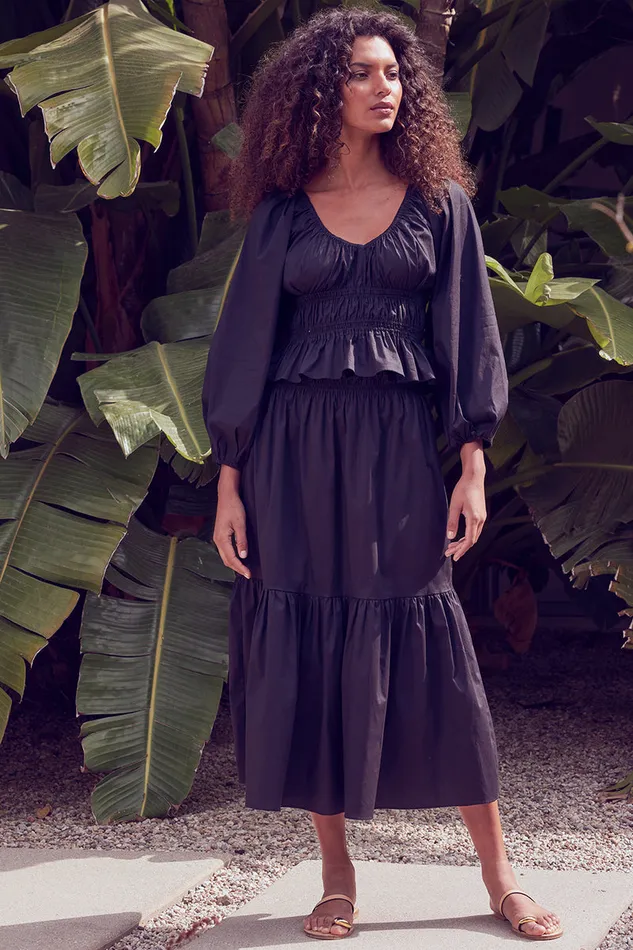 Misa Los Angeles Halia Top Black Women Matching Sets