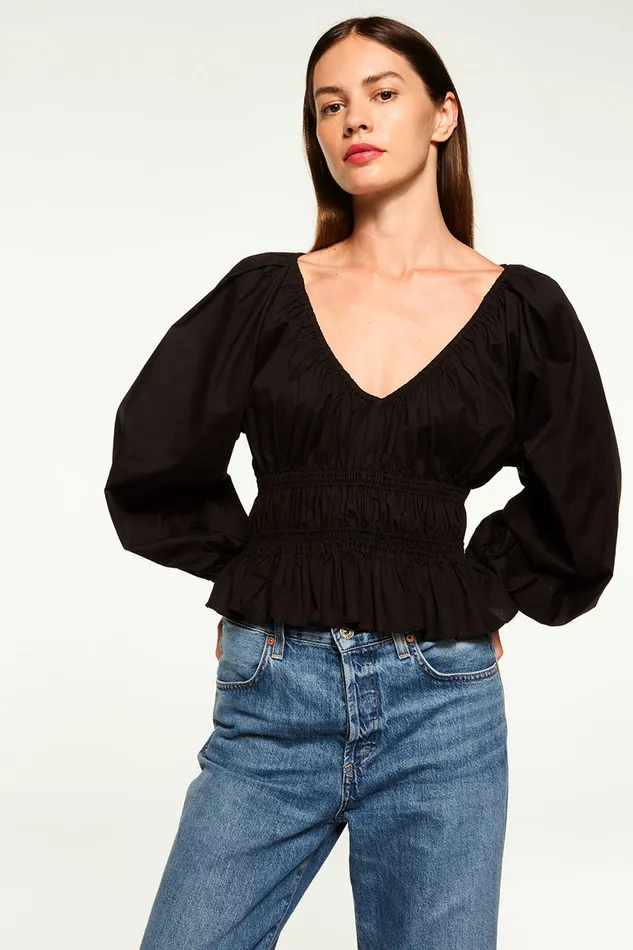 Misa Los Angeles Halia Top Black Women Matching Sets