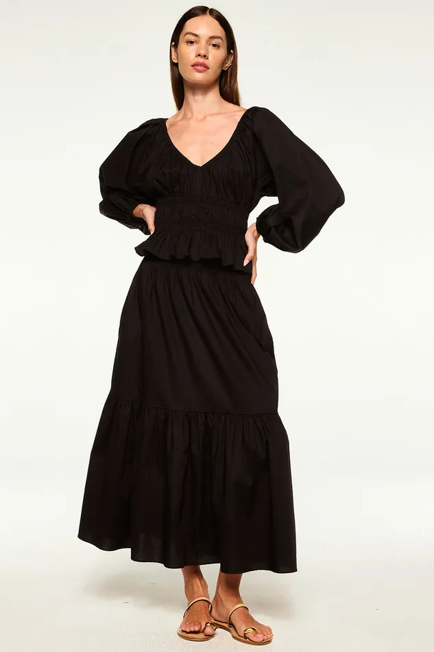 Misa Los Angeles Halia Top Black Women Matching Sets