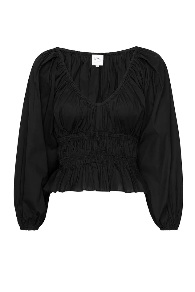 Misa Los Angeles Halia Top Black Women Matching Sets