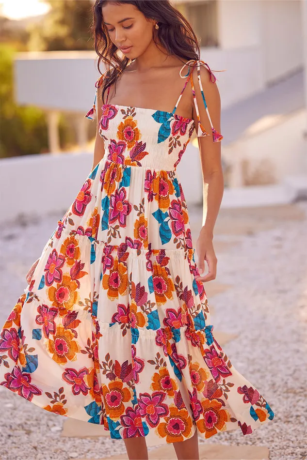 Misa Los Angeles Kamina Dress Flora Marbella Women Dresses