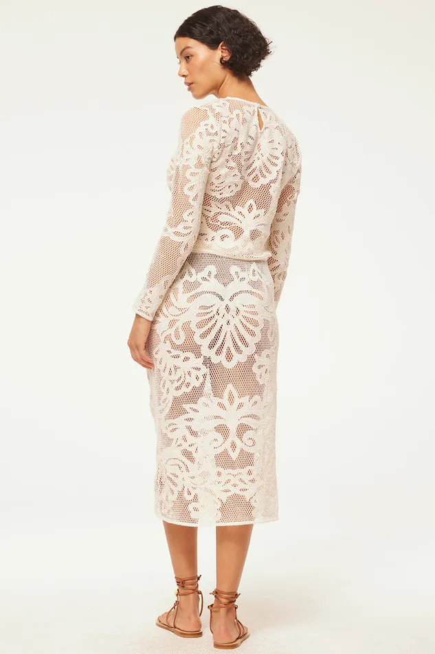 Misa Los Angeles Kord Skirt Embroidered Mesh Women Skirts and Shorts