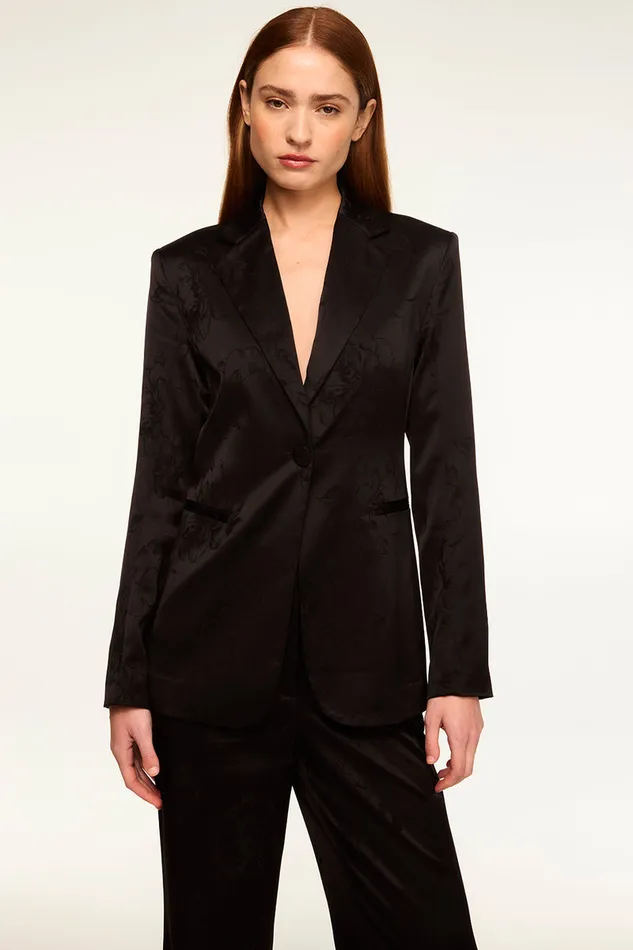Misa Los Angeles Lauren Blazer Black Jacquard Women Tops