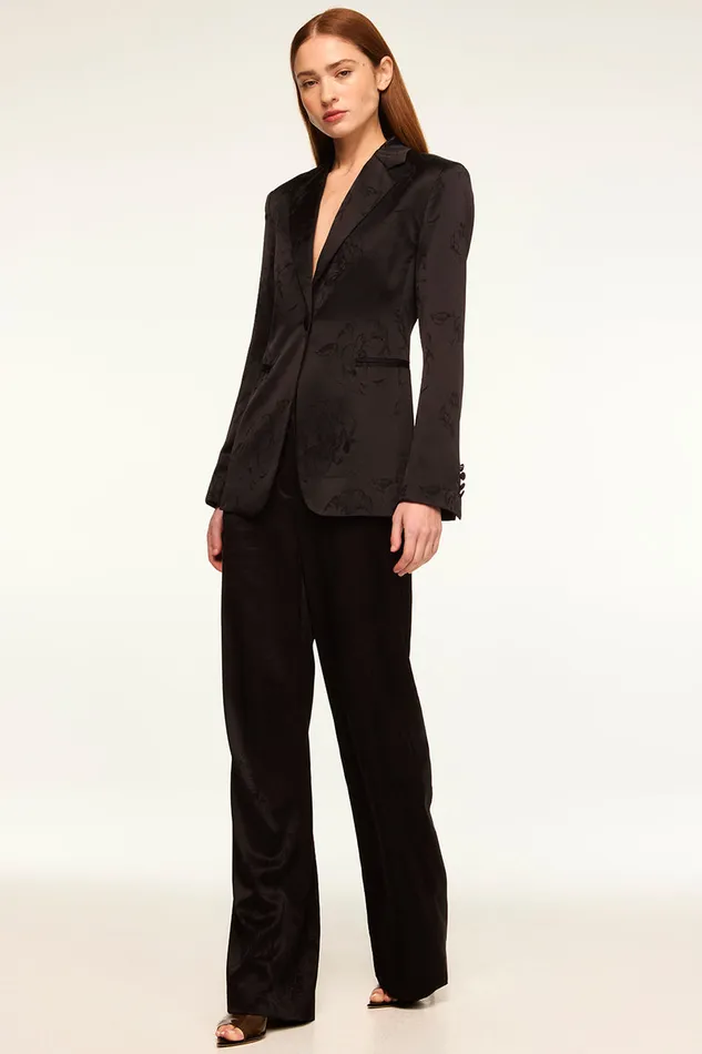 Misa Los Angeles Lauren Blazer Black Jacquard Women Tops
