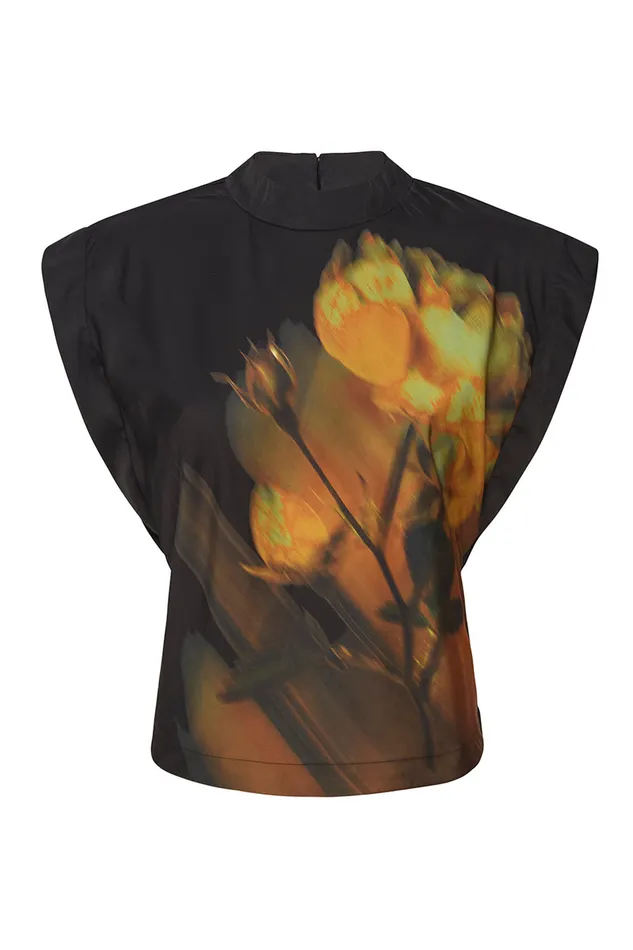 Misa Los Angeles Lucy Top Yellow Rose Satin Women Matching Sets