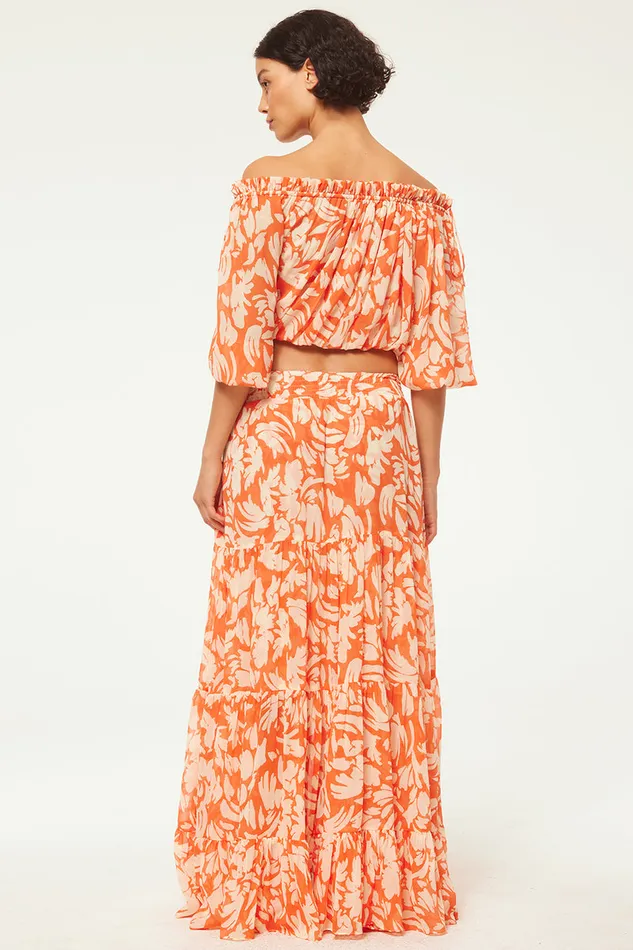 Misa Los Angeles Marie Skirt Patmos Tangerine Women Skirts and Shorts
