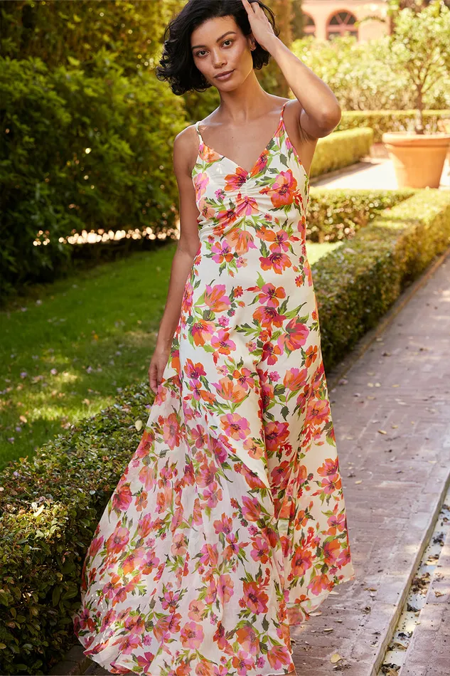 Misa Los Angeles Negine Dress Palmarei Blooms Mix Women Dresses