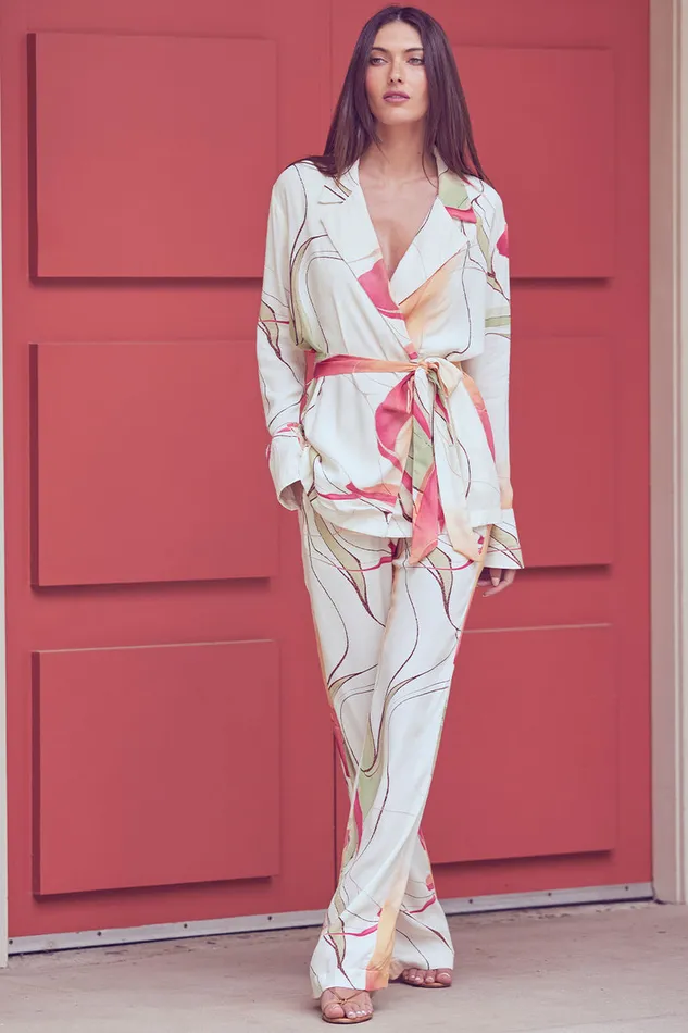 Misa Los Angeles Rita Pant Divine Marble Crepe Women Pants