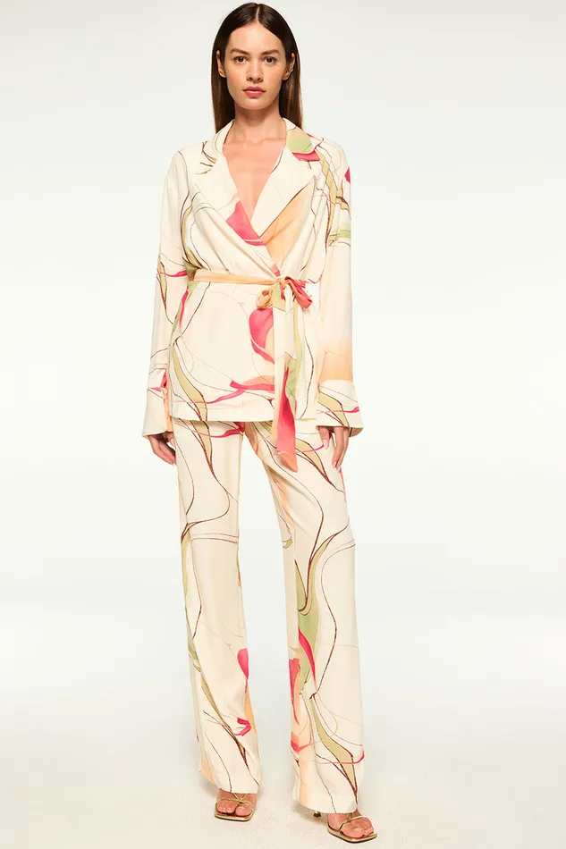Misa Los Angeles Rita Pant Divine Marble Crepe Women Pants