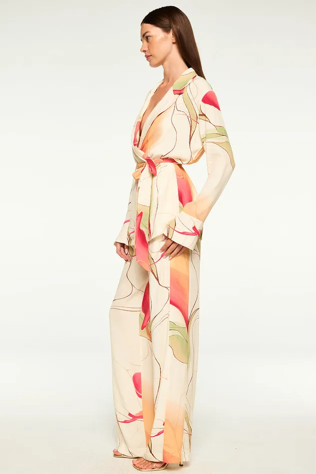 Misa Los Angeles Rita Pant Divine Marble Crepe Women Pants