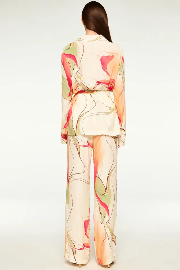 Misa Los Angeles Rita Pant Divine Marble Crepe Women Pants