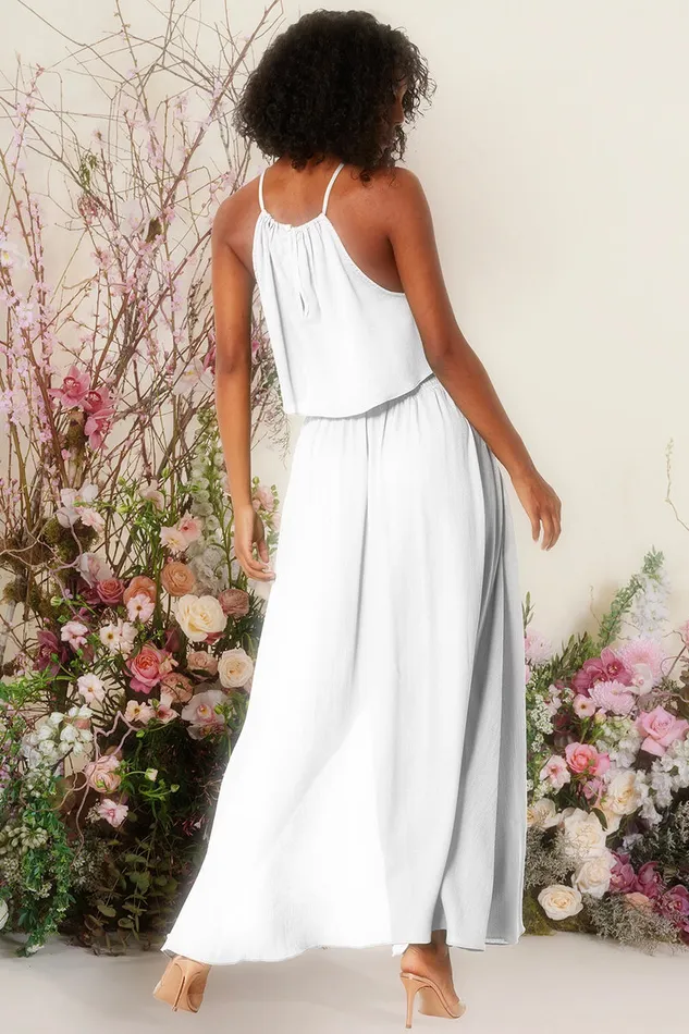 Misa Los Angeles Saana Top White Women Matching Sets