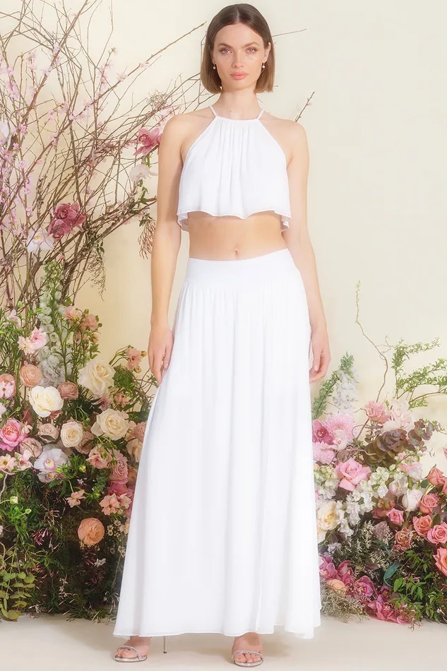 Misa Los Angeles Saana Top White Women Matching Sets