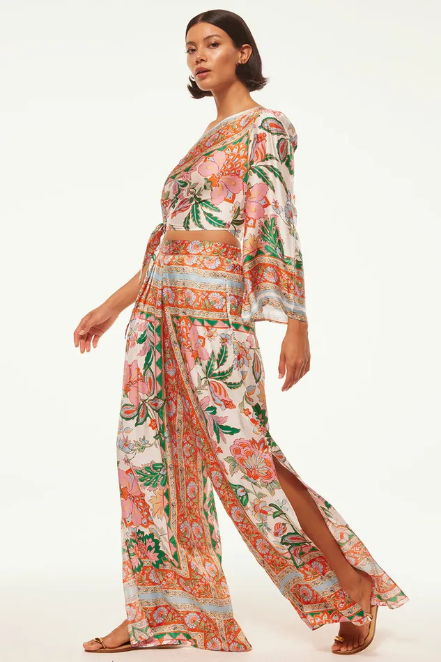 Misa Los Angeles Selena Pant Casablanca Border Mix Women Matching Sets