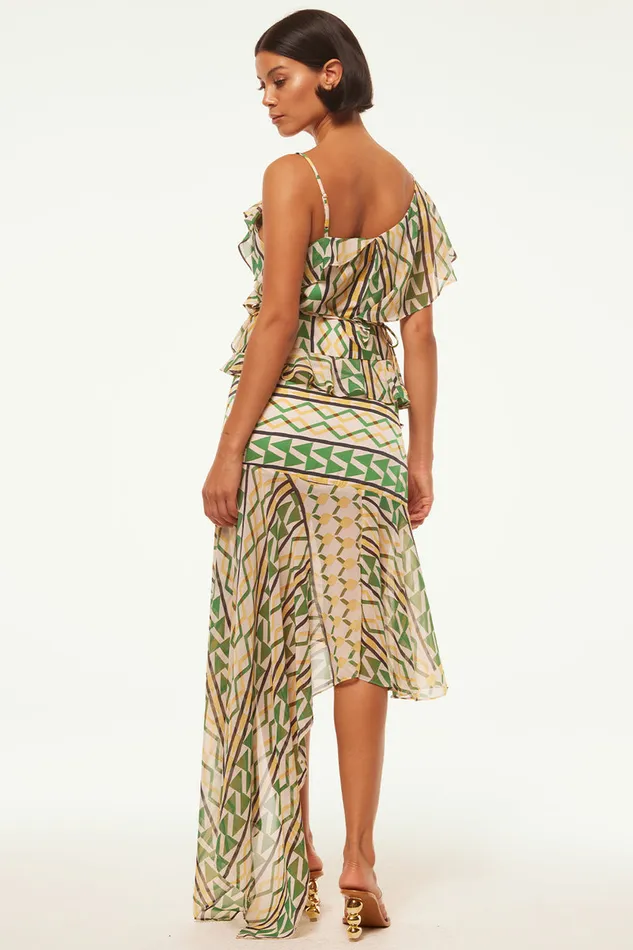 Misa Los Angeles Vallea Skirt Limoncello Geo Mix Women Matching Sets