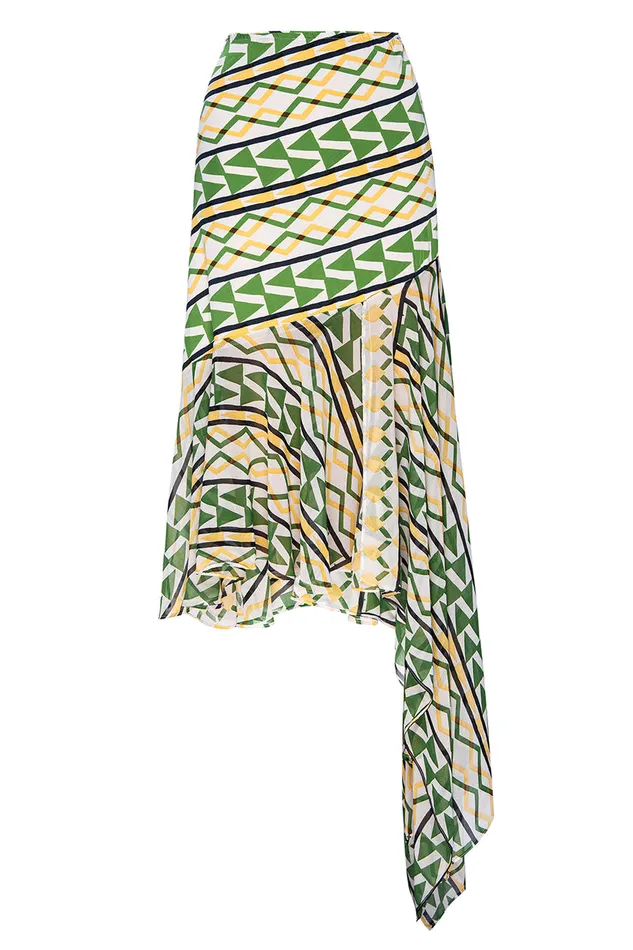Misa Los Angeles Vallea Skirt Limoncello Geo Mix Women Matching Sets