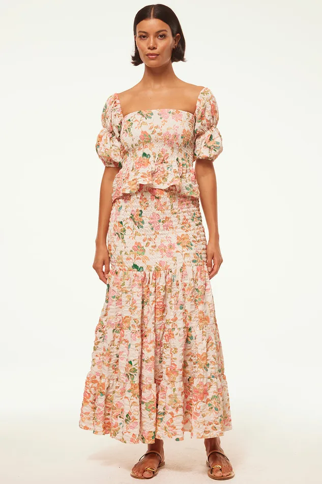 Misa Los Angeles Vida Top Persimmon Crinkle Women Tops
