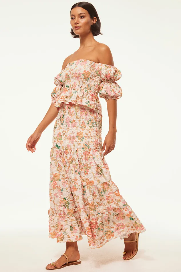 Misa Los Angeles Vida Top Persimmon Crinkle Women Tops